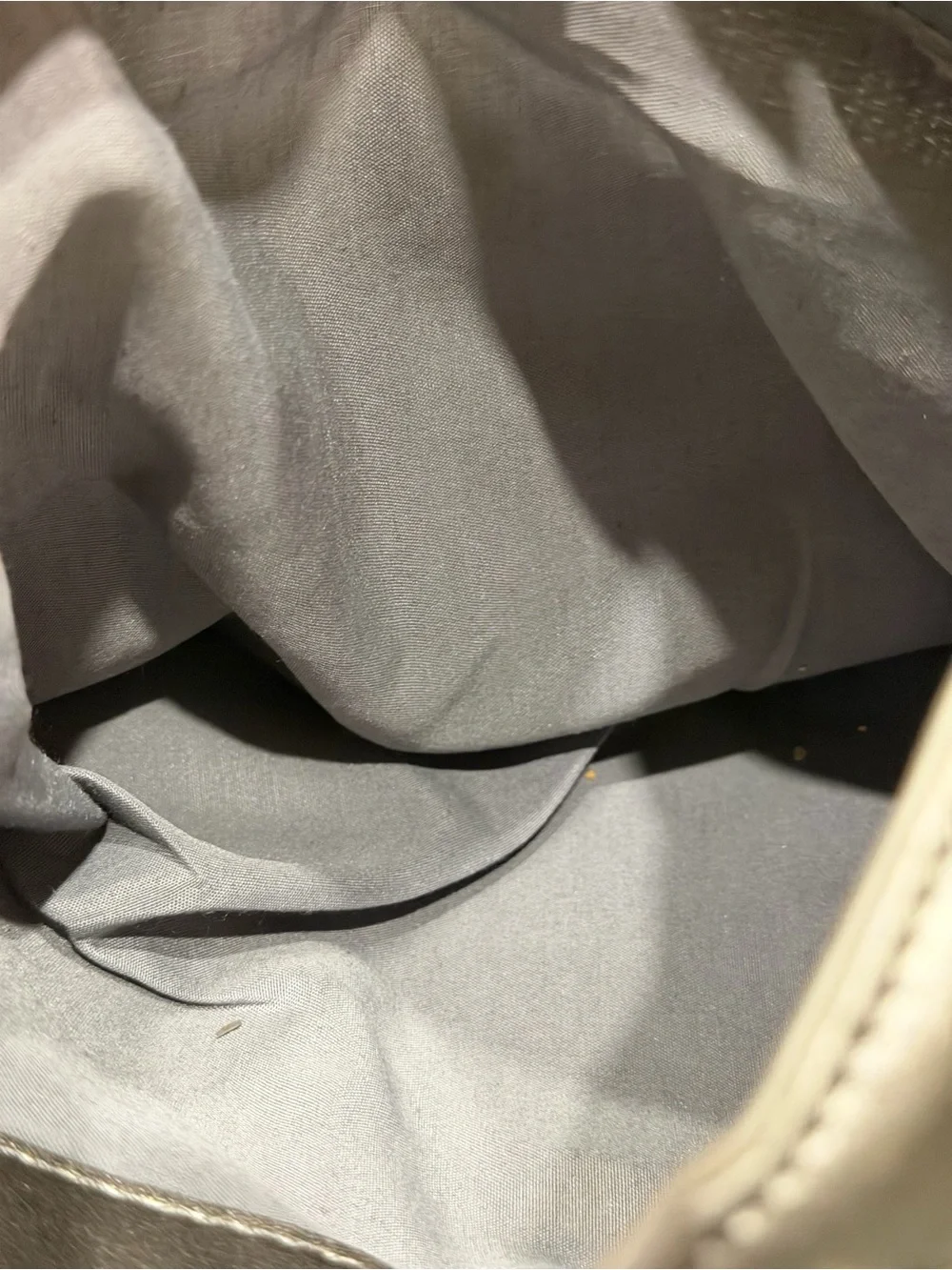 bebe Colette Triple Entry Metallic Gray Chain-Trim Hobo Bag